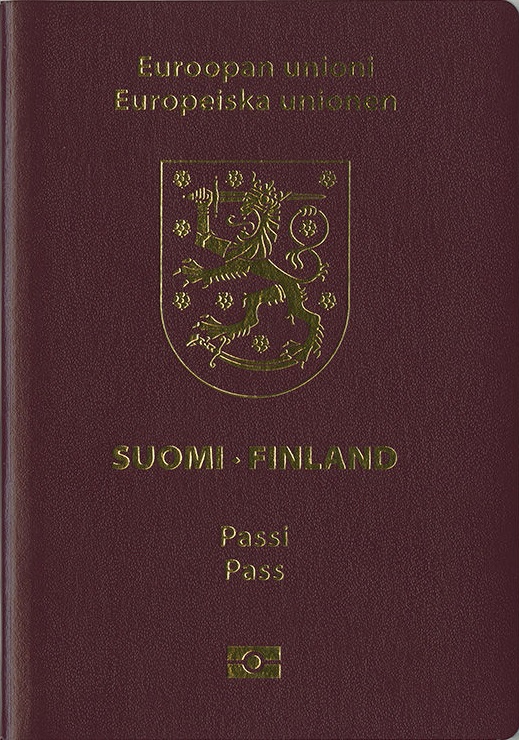 Portada del pasaporte de Finlandia