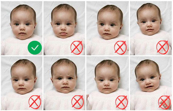 Requisiti fotografici per neonati, neonati e bambini